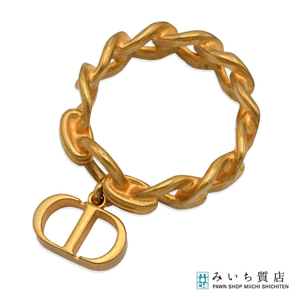 Christian Dior クリスチャンディオール リング 指輪 CDロゴ L 約13.5号 ゴールドカラー アクセサリー レディース H12921