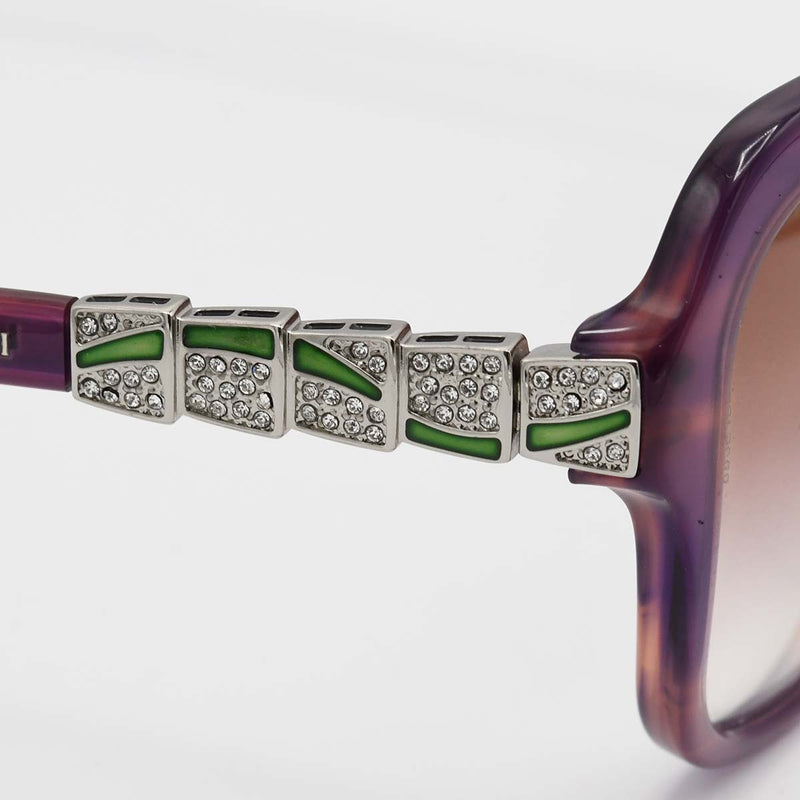 BVLGARI ブルガリ サングラス 8142-B-F 8254/8H パープル ラインストーン 度無し ケース付 H18660