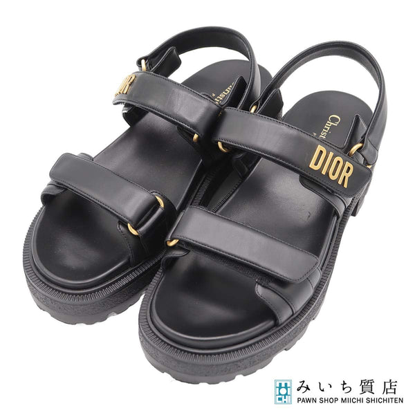 Christian Dior ディオール サンダル Dioract ディオールアクト 38 約25cm ブラック 靴 H20594