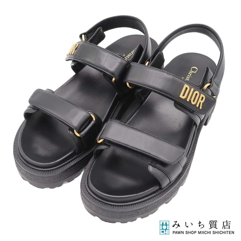 Christian Dior ディオール サンダル Dioract ディオールアクト 38 約25cm ブラック 靴 H20594