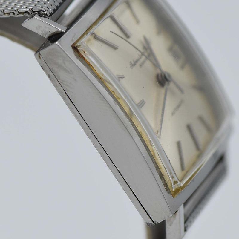 腕時計 稼働 IWC シャウハウゼン 自動巻き スクエア メンズ シルバー色文字盤 ok931