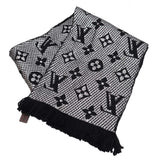 未使用 LOUIS VUITTON ルイヴィトン LV マフラー M75833 エシャルプ・ロゴマニア シャイン ブラック×シルバーカラー 箱 J192