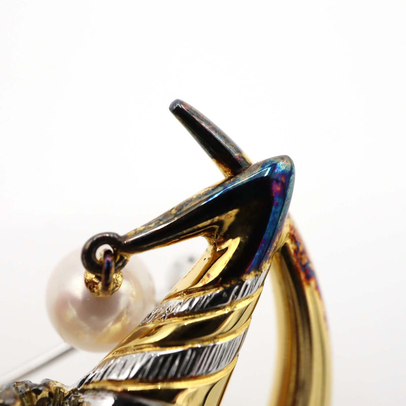 MIKIMOTO ミキモト ブローチ ピエロ S刻印 シルバー ゴールドカラー アクセサリー H1368