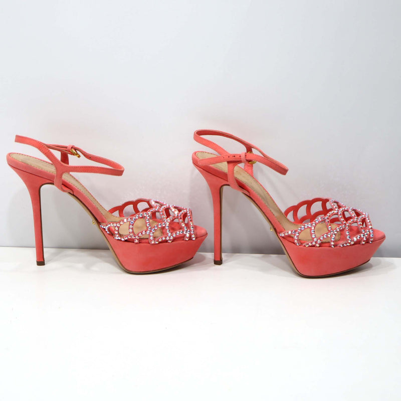 Sergio Rossi セルジオロッシ ピンヒール 37 23.5cm マーメイド ラインストーン ピンク レディース 箱袋有 H8339