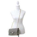 CHANEL シャネル ココセーラー マトラッセ 19番台 ボーダー ショルダーバッグ Wフラップ パールストラップ・袋有 H15814