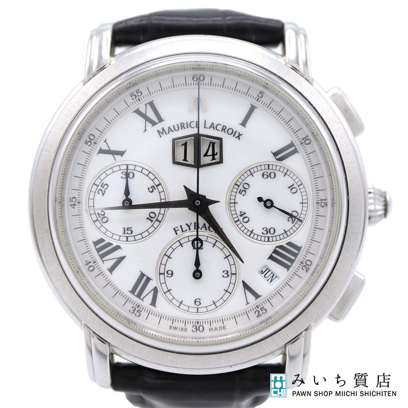 稼働 腕時計 MAURICE LACROIX モーリスラクロア AD69231 自動巻き 白色文字盤 箱保取説あり H19669