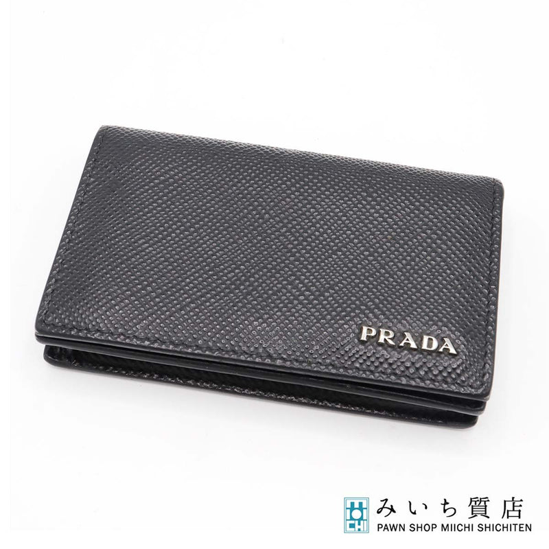 PRADA プラダ カードケース サフィアーノレザー ブラック メンズ