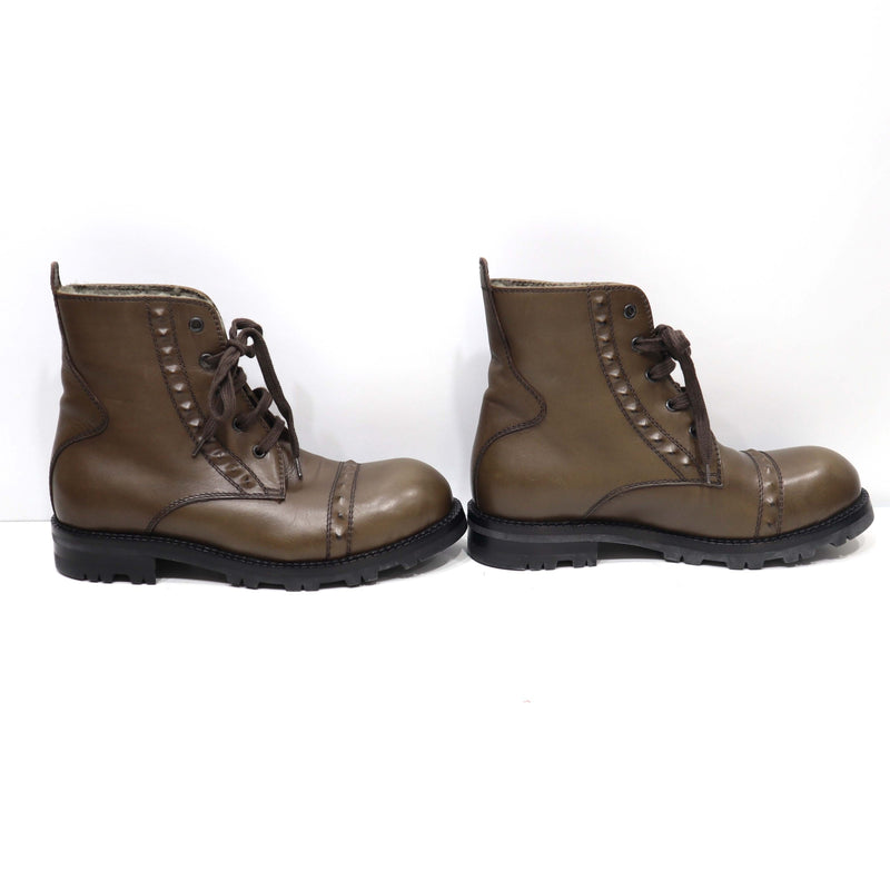 BOTTEGA VENETA ボッテガヴェネタ ブーツ 40 約25cm ショートブーツ カーキ メンズ 靴 箱有 H1612
