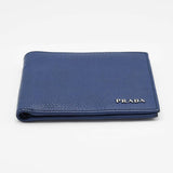 PRADA プラダ 二つ折り財布 札入れ カードケース ロゴ 財布 ウォレット メンズ ブルー M111