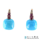 仕上げ済 Pomellato ポメラート ピアス カプリ 18KT 750 約5g ターコイズ アクセサリー ケース有 H8949