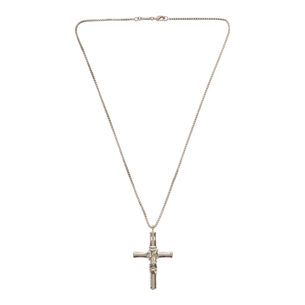 GUCCI グッチ バンブー クロス ネックレス ペンダント 十字架 アクセサリー SV925 シルバー 重量約16.5g k321