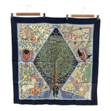 HERMES エルメス カレ90 Axis Mundi 世界の中心軸 スカーフ シルク100 ブルー系 箱 H22963