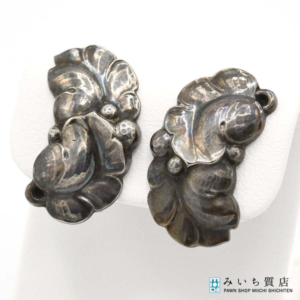 GEORG JENSEN ジョージジェンセン イヤリング 50A 葡萄の葉 約9g シルバー 925 アクセサリー レディース 箱有 k788