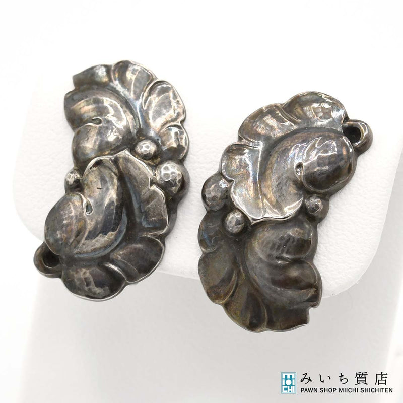 GEORG JENSEN ジョージジェンセン イヤリング 50A 葡萄の葉 約9g シルバー 925 アクセサリー レディース 箱有 k788