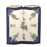 HERMES エルメス スカーフ カレ90 chasse a vol 鷹狩り シルク100％ ブルー 服飾小物 H20494