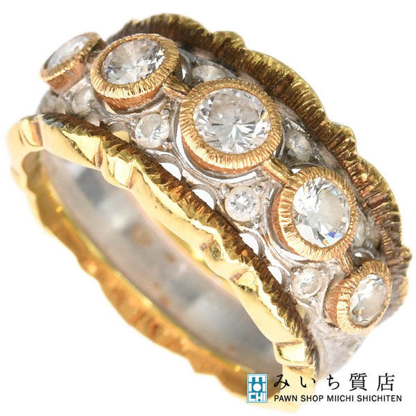 CAZZANIGA カッツァニーガ リング 指輪 ダイヤ 750 約13.5号 約7.8g アクセサリー ジュエリー H9818