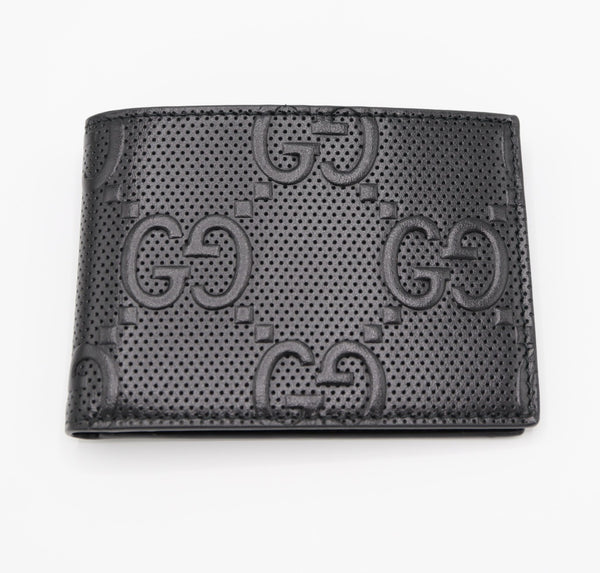 GUCCI グッチ GG エンボス 札入れ カードケース 625559 レザー ブラック 箱有 25k680-1