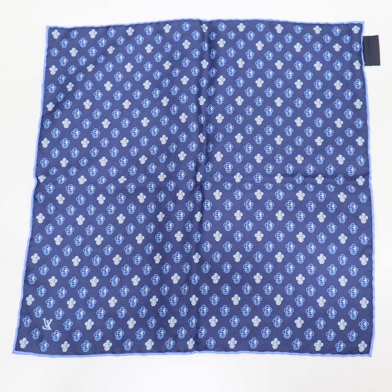 LOUIS VUITTON ルイヴィトン LV M79470 ポケットスクエア・フル オブ ヴィヴィエンヌ ハンカチ スカーフ ブルー 箱有 eco1617