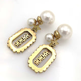 Christian Dior ディオール ピアス JADIORロゴ ラインストーン フェイクパール ゴールドカラー レディース 15.8g H20799