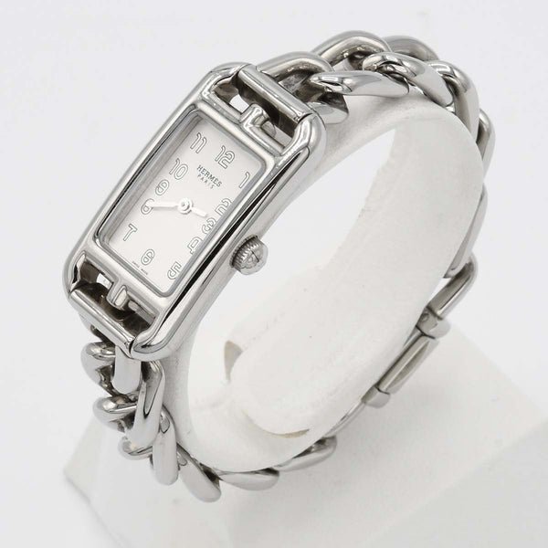 腕時計 稼働 HERMES エルメス NA2.110 ナンタケット クォーツ シルバー色文字盤 25k645-3