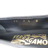 未使用 Salvatore Ferragamo フェラガモ ヴァラリボン パンプス フラットシューズ ブラック×グレー サイズ7 1/2 Ⅾ 靴 25cm 箱有 H12688-8