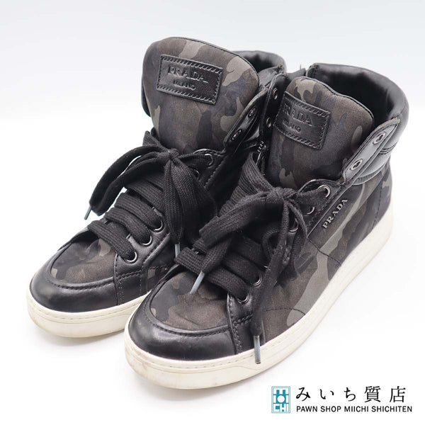 PRADA プラダ スニーカー 3T5770 37.5 24.5cm 迷彩 レディース 靴 24k1-12