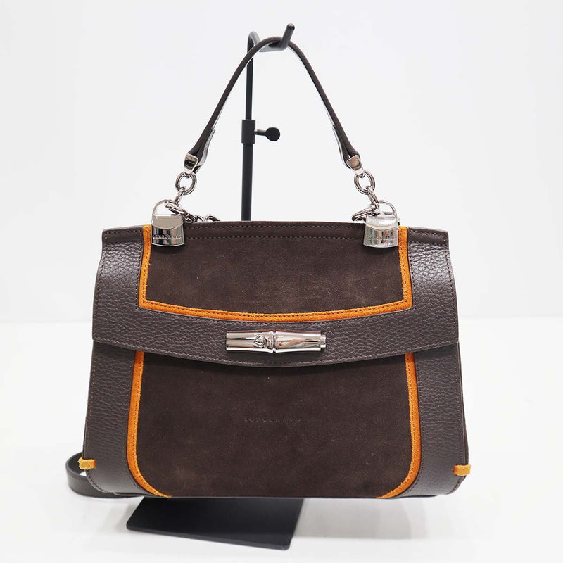 LONGCHAMP ロンシャン ハンドバッグ ショルダーバッグ 2WAYバッグ マドレーヌ レザー/スエード レディース 茶 H14430