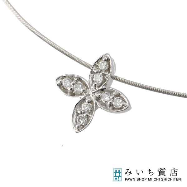 Vendome Aoyama ヴァンドーム青山 ネックレス ダイヤ フラワー K18 PT950 2.8g アクセサリー 箱有 eco1504