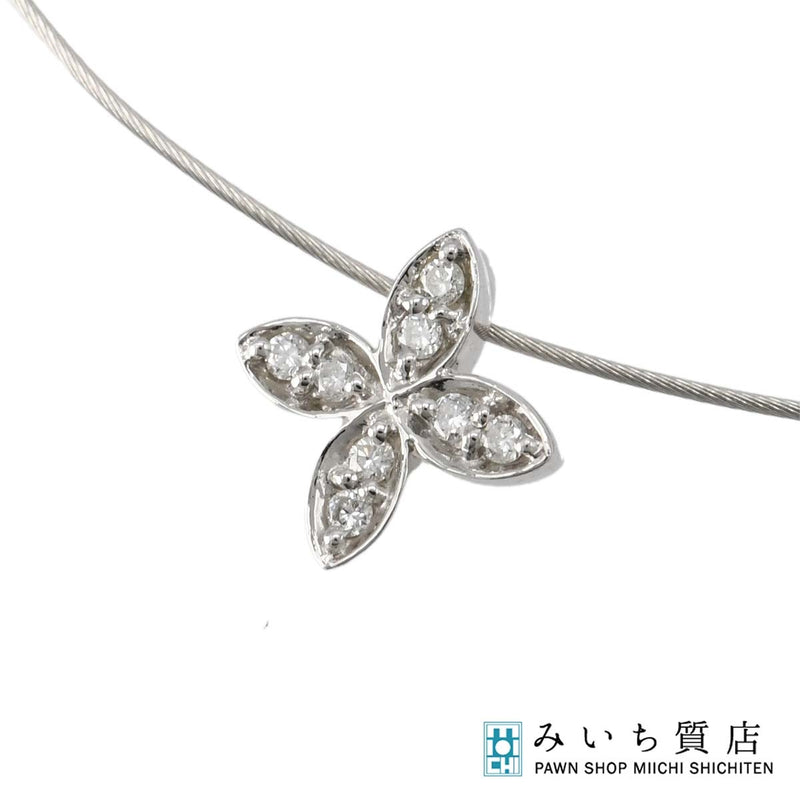 Vendome Aoyama ヴァンドーム青山 ネックレス ダイヤ フラワー K18 PT950 2.8g アクセサリー 箱有 eco1504