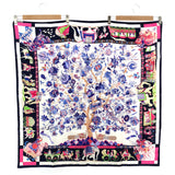 美品 HERMES エルメス カレ90 fantaisies indiennes 眩惑のインド シルク100 ネイビー×ピンク 箱 H21082-5