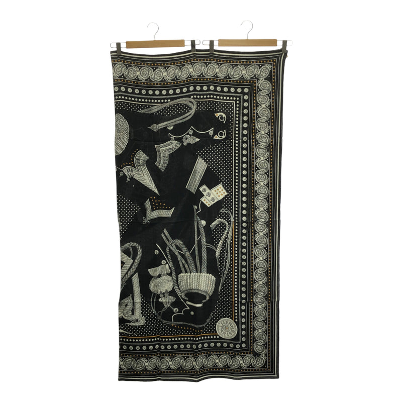 未使用 HERMES エルメス カレジェアン140 ズアヴとドラゴン Zouaves et Dragons バンダナ 大判ストール ブラック系 箱有 H18426