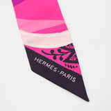 HERMES エルメス ツイリー JEU DE SOIE UNIFORME シルクゲーム ピンク シルク100 箱 26k308-2