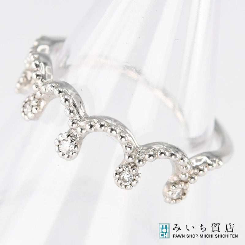 ete エテ リング 指輪 K10 ダイヤ D0.04 約1.2g 約9号 シルバーカラー アクセサリー レディース 25k588-3-2