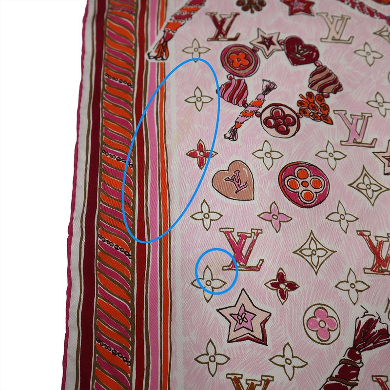 LOUIS VUITTON ルイヴィトン スカーフ ストール ピンク シルク
