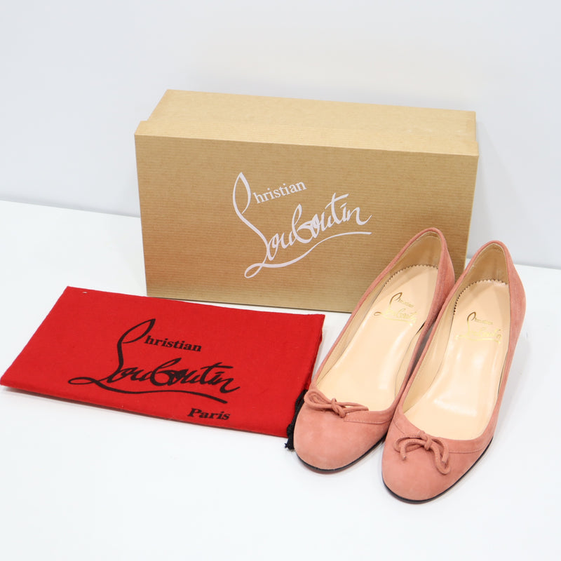 Christian Louboutin クリスチャンルブタン パンプス ヒール 34 22cm スウェード ピンク 靴 レディース 箱袋有 21k646-1