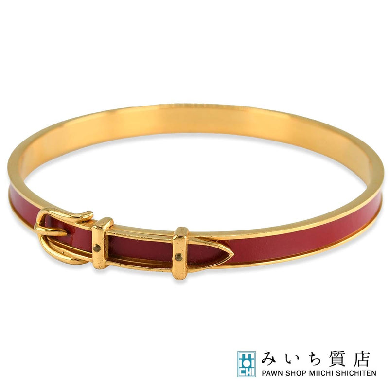 HERMES エルメス バングル ジャンピング レッド系 約24.2g ゴールドカラー アクセサリー H18770