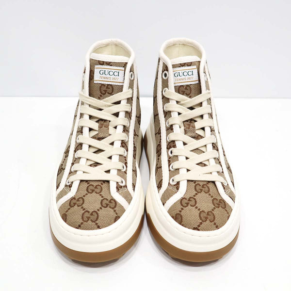 未使用 GUCCI グッチ GGキャンバス ハイカット スニーカー サイズ36 1/2 23.5cm レディース 箱あり 25k835-1