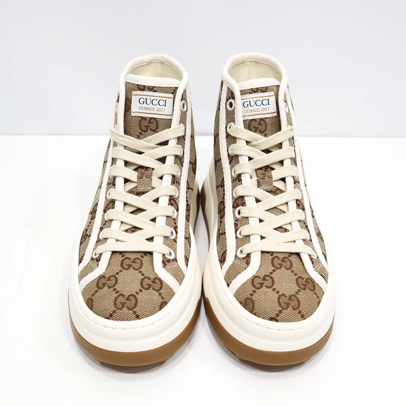 未使用 GUCCI グッチ GGキャンバス ハイカット スニーカー サイズ36 1/2 23.5cm レディース 箱あり 25k835-1
