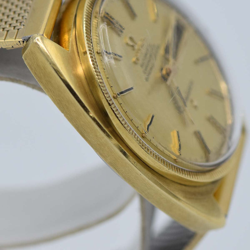 腕時計 稼働 OMEGA オメガ コンステレーション 168.029 Cal.751 自動巻き ゴールド色文字盤 ベルト社外品 22k596-5