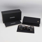 CHANEL シャネル サングラス 度なし CH5551U レクタングルフレーム マーブル柄 5551-U c1811/B1 箱ケース H25285