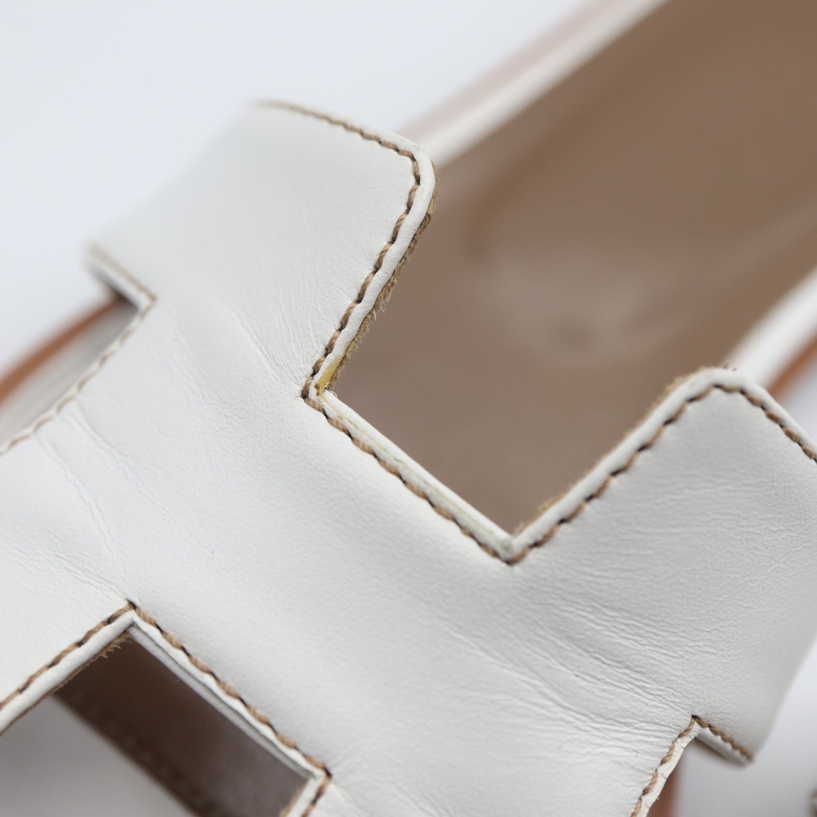 HERMES エルメス オラン サンダル フラット 35 1/2 ホワイト