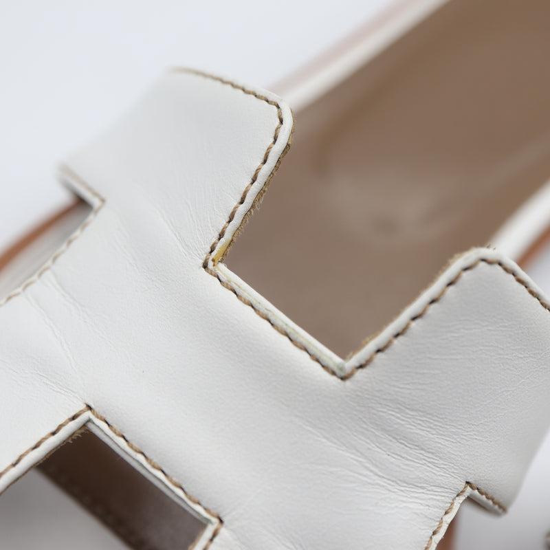 HERMES エルメス オラン サンダル フラット 35 1/2 ホワイト