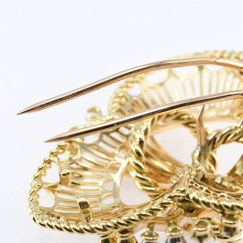 仕上済 Boucheron ブシュロン ヴィンテージブローチ ダイヤ K18 D入り 約30.3g ジュエリー ケース有 mo210
