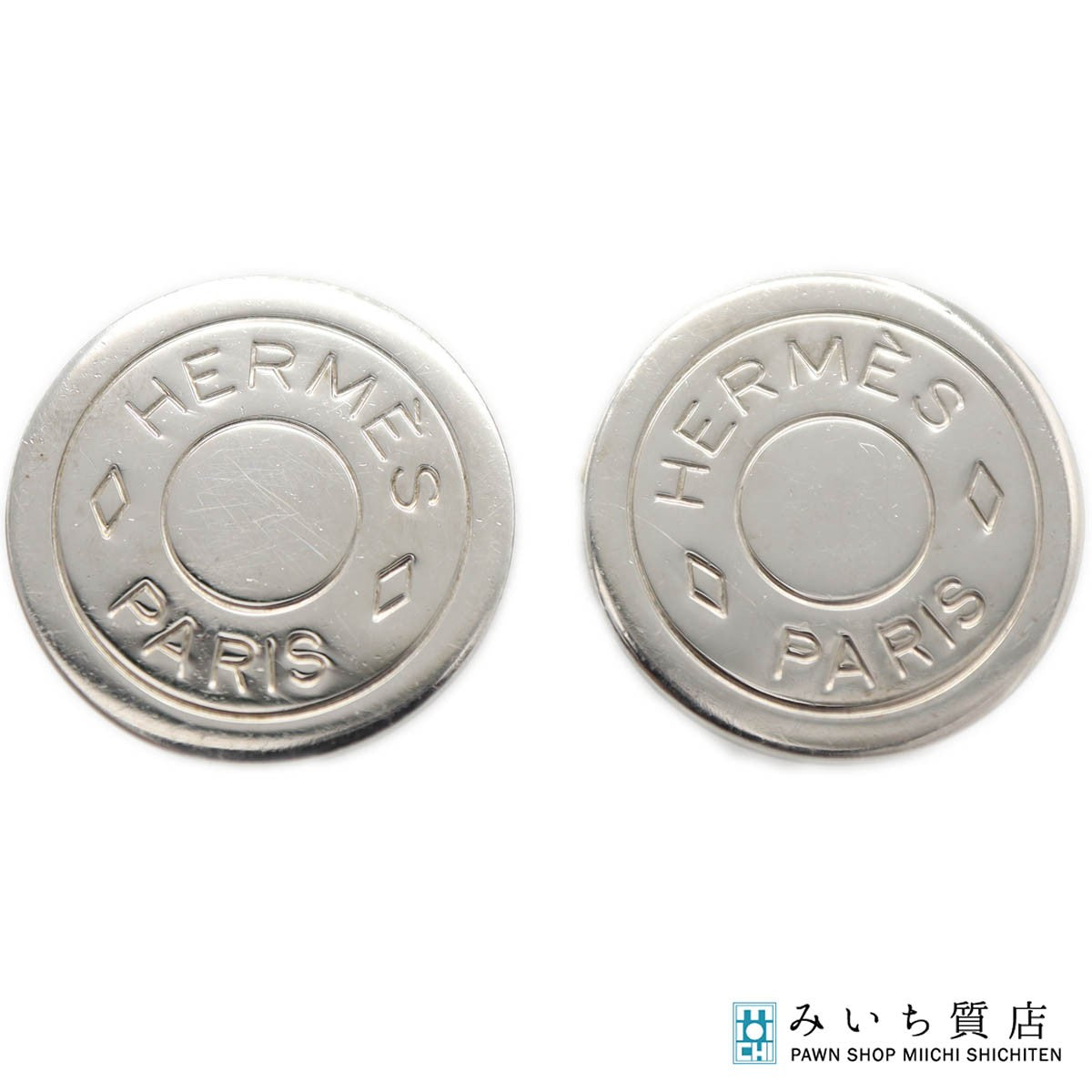 正規HERMES ☆イヤリング HERMES エルメス セリエ イヤリング 約7.2g シルバーカラー