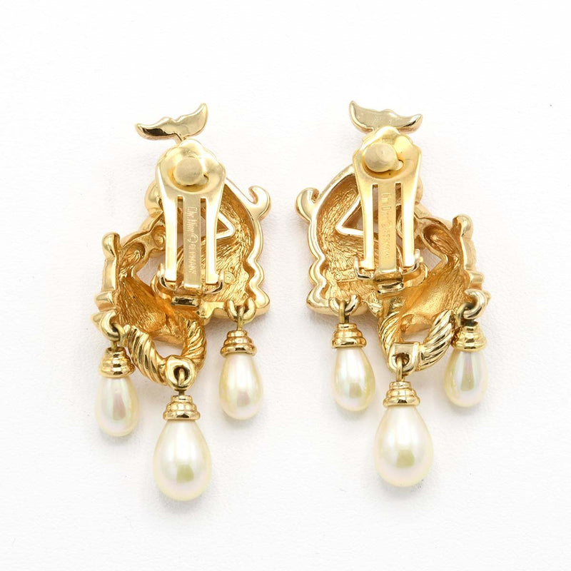 Christian Dior ディオール ゴールドフィッシュ イヤリング ネックレス セット フェイクパール アクセサリー まとめ ケースあり hi28