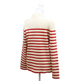 タグ付未使用 CELINE セリーヌ マリニエール セーター ニット ボーダー Lサイズ ホワイト×レッド レディース 25k1152-6