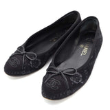 CHANEL シャネル G02819 バレエシューズ パンプス フラットシューズ 靴 36C レディース ブラック 箱有 25k255-3