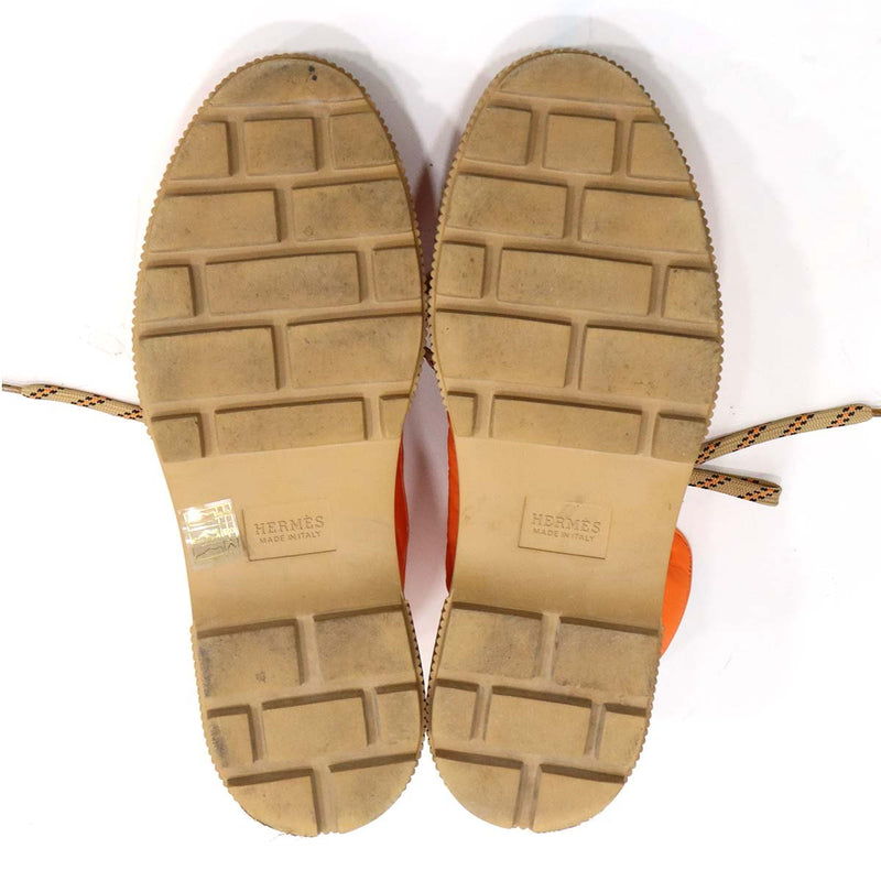 HERMES エルメス フレッシュ ナイロン レザー レースアップ ショート