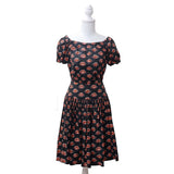 PRADA プラダ ワンピース kiss リップ柄 2way ショートスリーブ オフショル 黒×赤 サイズ38 レディース 服 J40