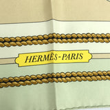 エルメス HERMES カレ90 CHATEAUX D'ARRIERE 艫飾り スカーフ グリーン シルク 23s1287-3